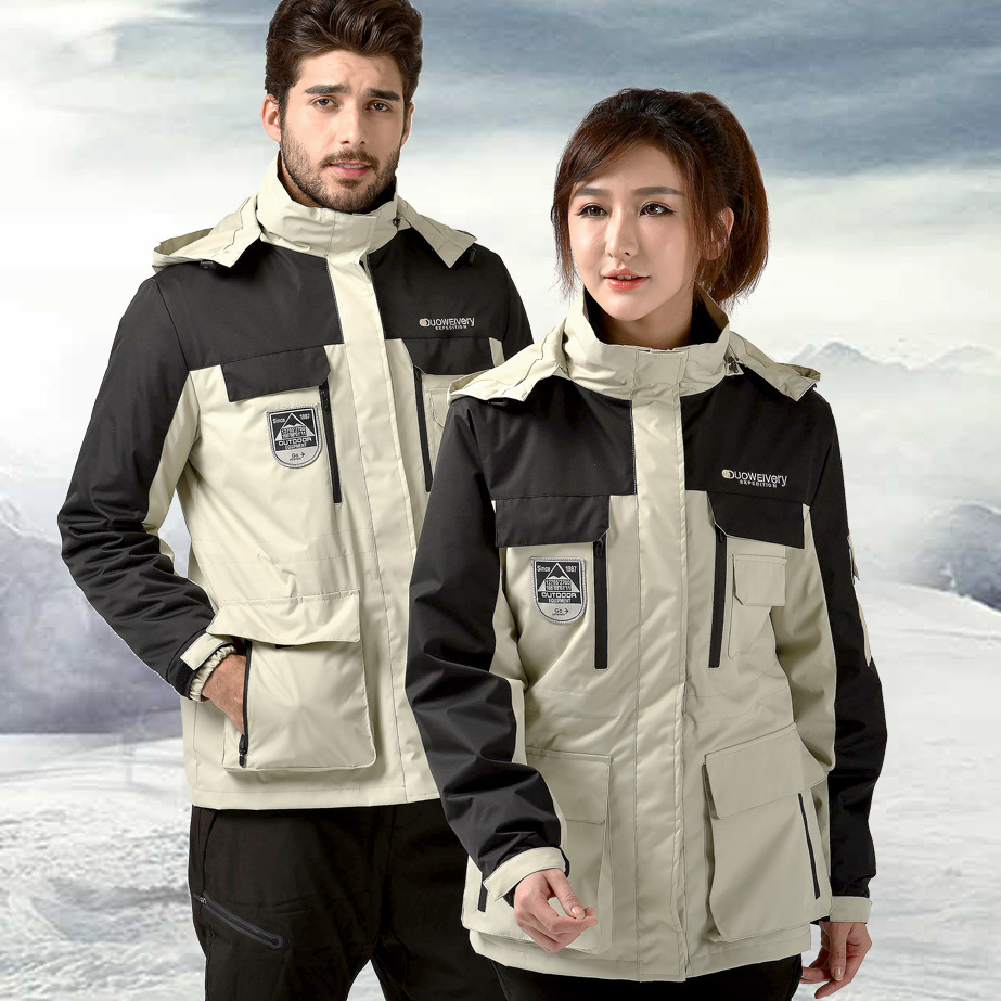 户外冲锋衣男女潮牌韩国三合一可拆卸两件套加绒加厚雪山登山服批