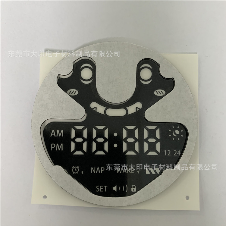 PET光学薄膜智能闹钟数显均光面贴/数码管显示膜片丝印清晰无锯齿