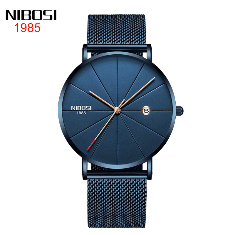Nibosi comercio electrónico transfronterizo europeo y americano moda de hombres y mujeres moda WeChat reloj pareja correa de malla reloj de cuarzo casual