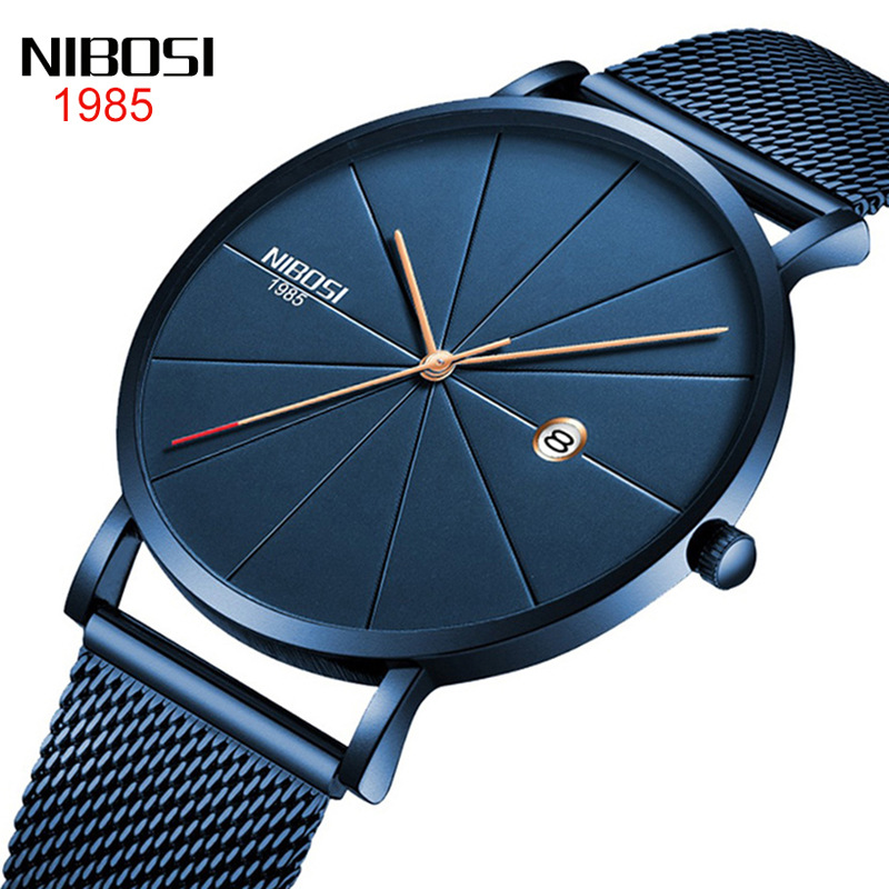 Nibosi comercio electrónico transfronterizo europeo y americano moda de hombres y mujeres moda WeChat reloj pareja correa de malla reloj de cuarzo casual
