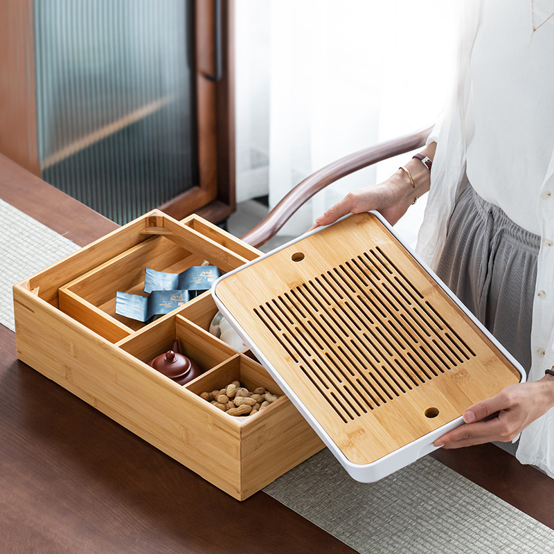 Japanese Style Dry Bubble Kung Fu Tea Tray Set Household Water Storage Simple Tray Tea Table Tea Sea Bamboo Multi-function Storage Box Japanese Style Dry Bubble Kung Fu Tea Tray Set Household Water Storage Simple Tray Tea Table Tea Sea Bamboo Multi-function Storage Box