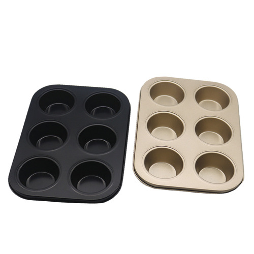Wholesale factory price 4/6/12 hole cake pan tart ring muffin pan baking tray for home oven baking molds