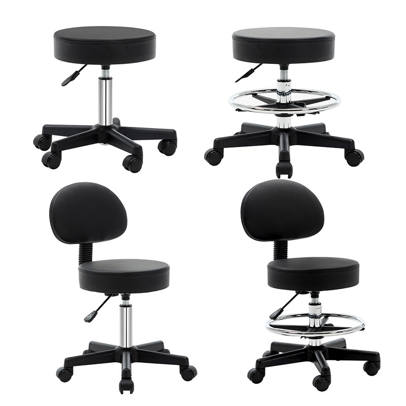 Front Desk Bar Chair Backrest Laboratory Assembly Line Round Stool Manicure Stool Rotating Barber Chair Adjustable Beauty Stool