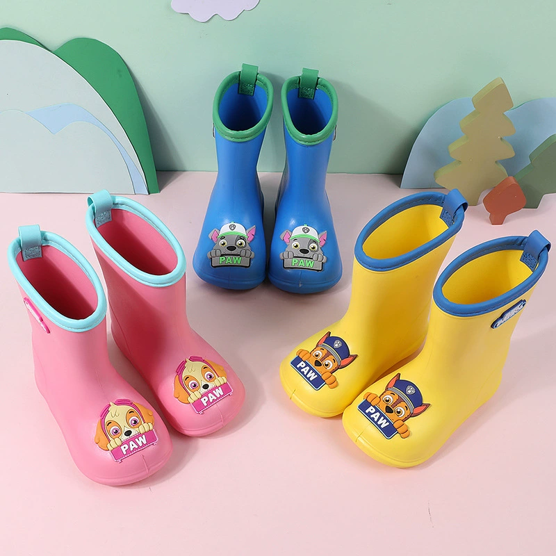 Детские резиновые сапоги Wang Team, водонепроницаемые сапоги, детские резиновые сапоги, нескользящая зимняя флисовая подкладка, теплая износостойкая резиновая обувь с мягкой подошвой для мальчиков и девочек