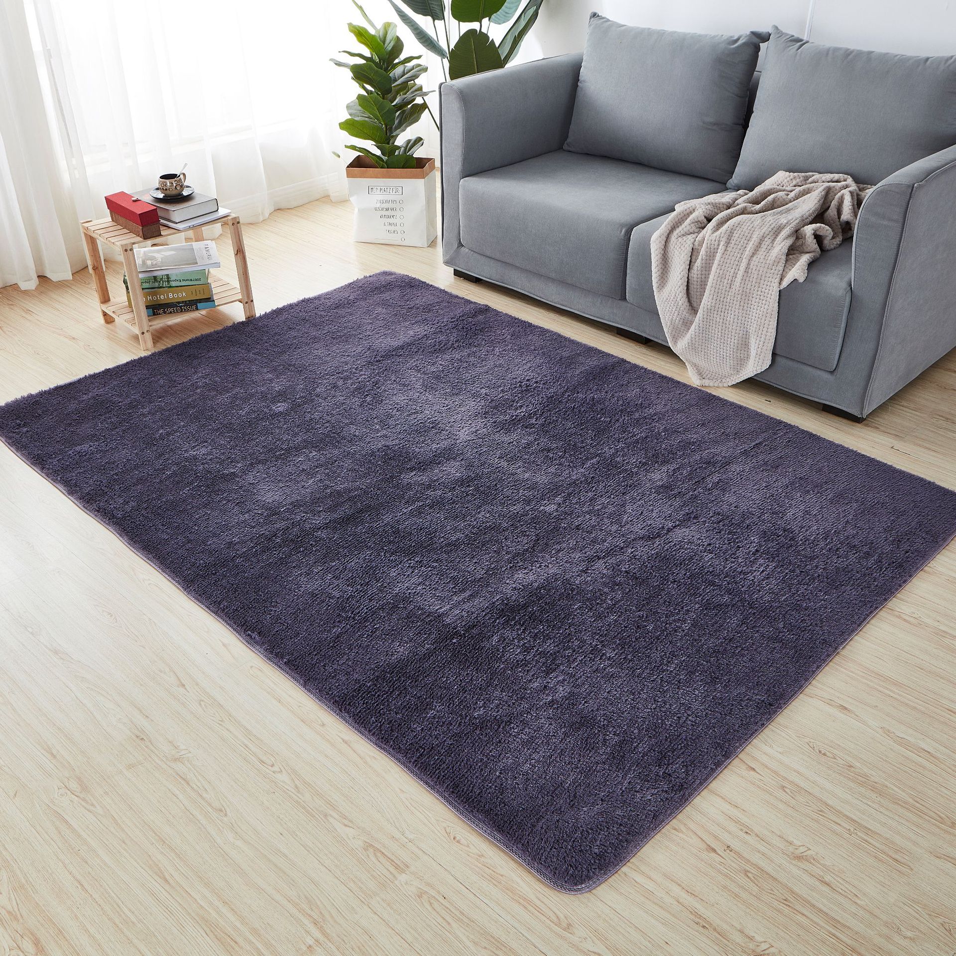 Alfombra Peluda para el Hogar de Poliéster Resistente a Manchas para Sala de Estar y Dormitorio image 21