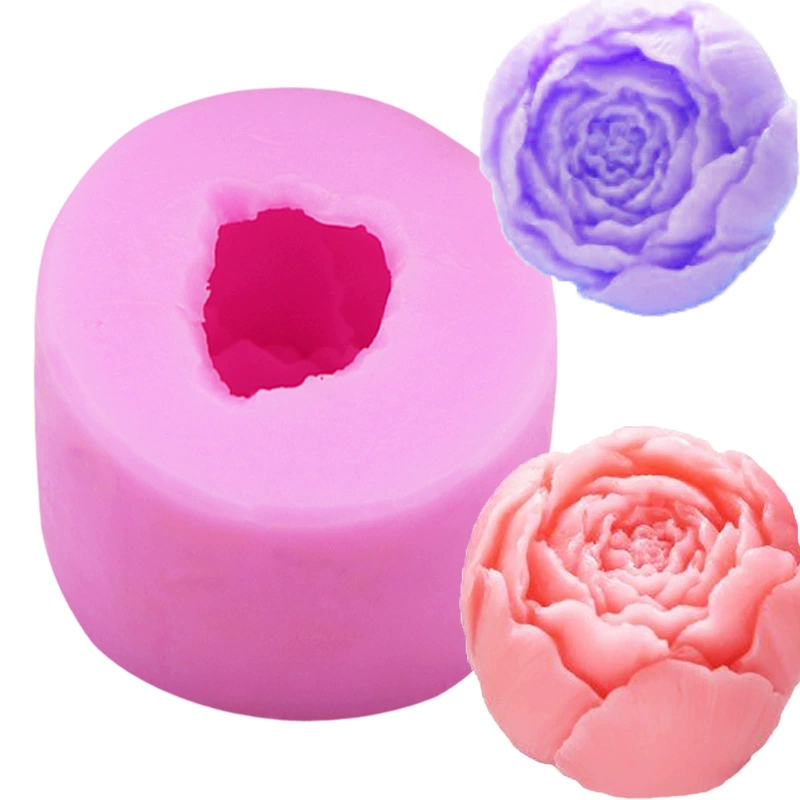 Форма для розы силиконовая, пищевой fondant и мыло, термостойкая, фуксия/белый