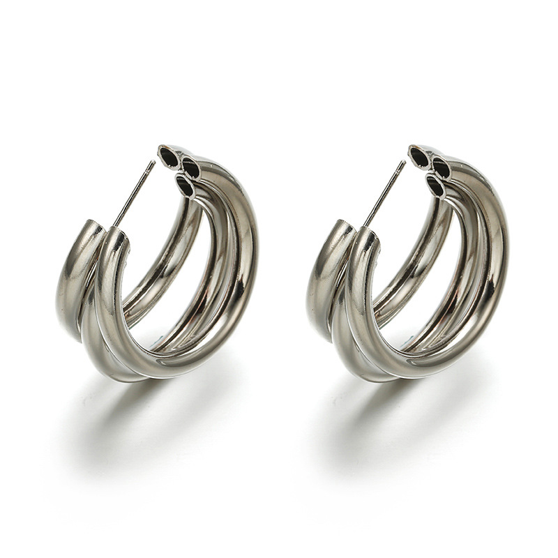 Transfronterizo accesorios europeos y americanos retro popular pendientes geométricos pendientes redondos de metal traje de joyería al por mayor image 17