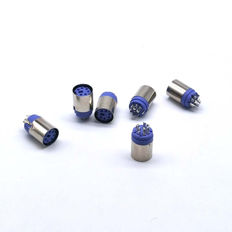 MINI DIN 6p 铜壳 紫胶 连接器 MINI DIN 6P 母头