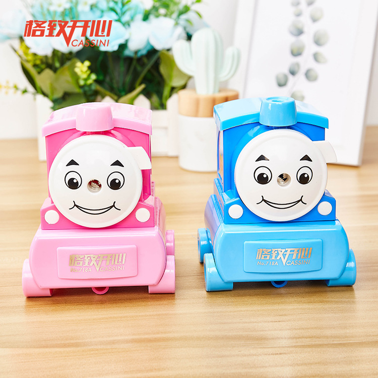 718 de ahorro de mano de obra Sacapuntas de aleación de gran encimera Sacapuntas de lápiz de moda creativa locomotora Sacapuntas de lápiz de cabeza regalo del estudiante