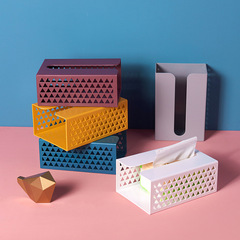 Plastic wall-mounted tissue box without drilling, hollow kitchen tissue box, bathroom face towel storage box