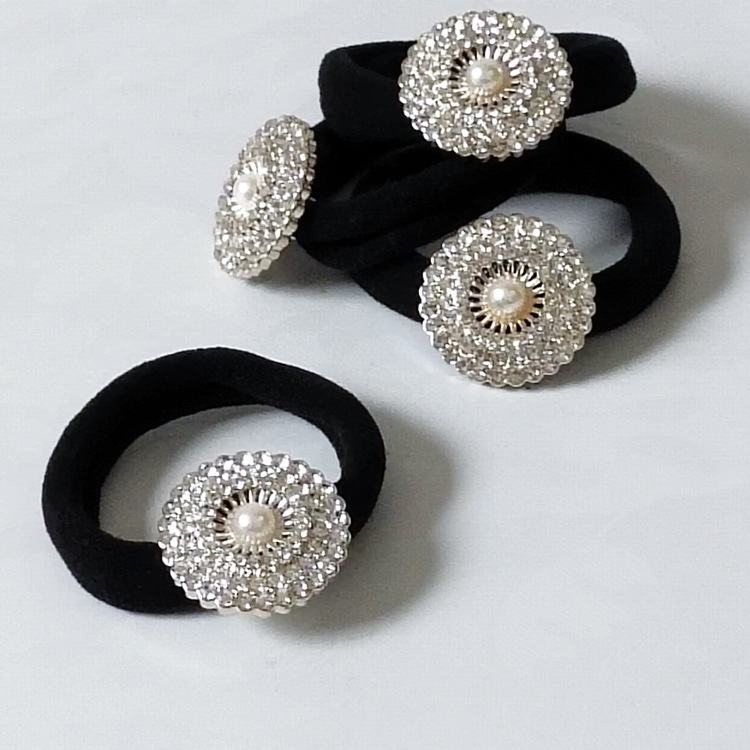 A2431 Punto de perla diamante banda de goma sin costuras cuerda de pelo banda de pelo tocado cuerda de pelo 2 yuanes tienda de suministro al por mayor