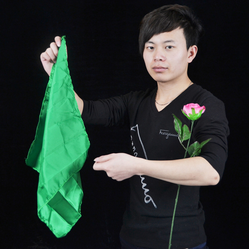 G0756 square scarf (45*45CM green rolled edge)