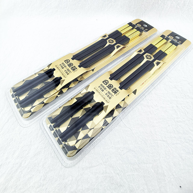 D2623 boutique 2 Doble Oro palillos boutique bambú palillos cocina comedor suministros Yiwu 2 yuanes dos yuanes