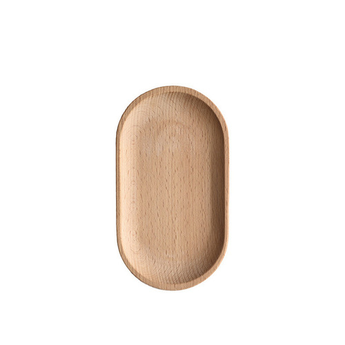 Japanese-style wooden plate Set includes a hickory wood oval tray, a mini wooden dinner plate, and a child-sized solid wood dish