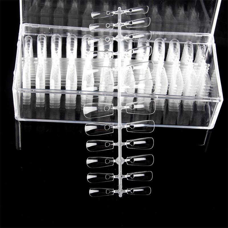 2020 nueva uña de burbujas de uñas de celebridades de Internet plegable sin costuras de amor hueco completo de uñas 504 piezas en caja