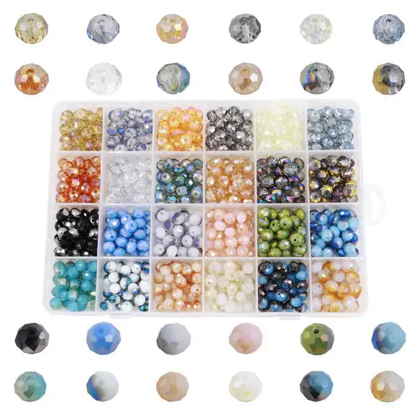 6mm flat beads 24 color each 50 pieces of electroplating