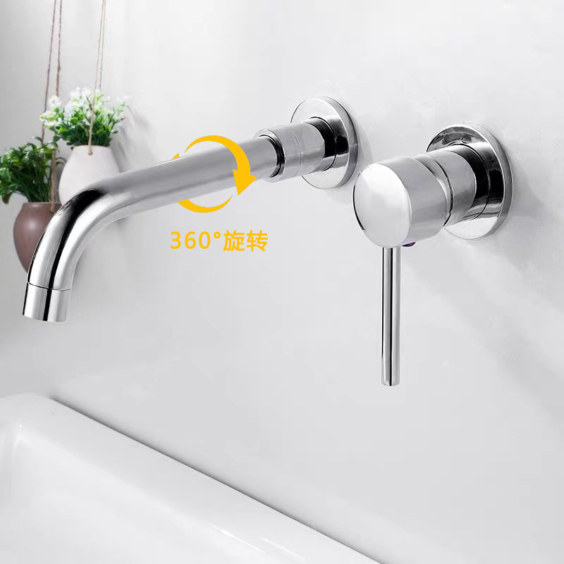 Fábrica transfronteriza de latón grifo de pared giratorio lavabo grifo oculto lavabo grifo al por mayor