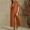 Summer sexy overall, long trousers for leisure, with short sleeve, oversize