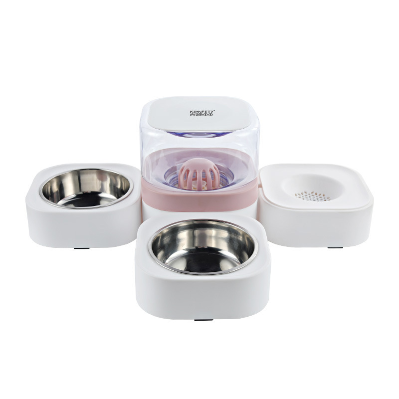 Alimentador automático para mascotas extraíble y lavable de acero inoxidable perro tazón doble tazón gato perro mascota fuente de agua potable transfronteriza al por mayor