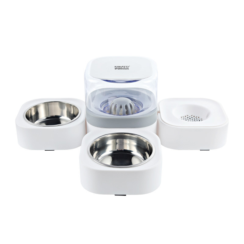 Alimentador automático para mascotas extraíble y lavable de acero inoxidable perro tazón doble tazón gato perro mascota fuente de agua potable transfronteriza al por mayor