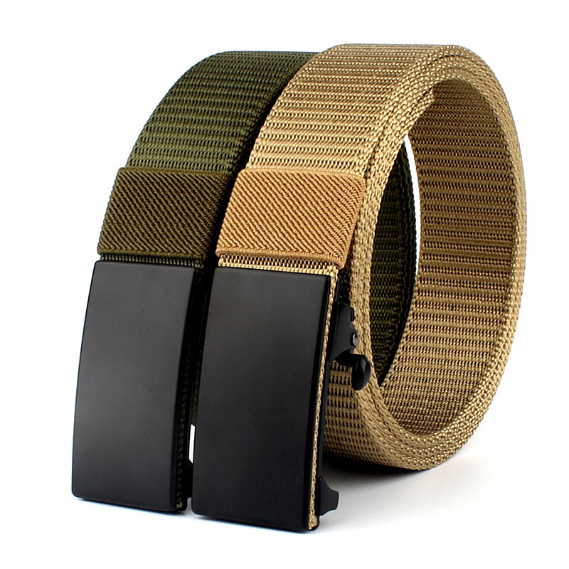 2020 New Men's Toothless Automatic Buckle Nylon Tactical Belt Outdoor Casual Canvas Source Manufacturer Tactical Style