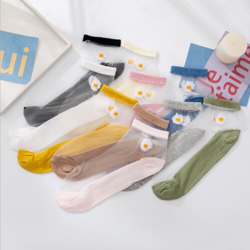 New Japanese Summer Boat Socks Women's Glass Stockings Invisible Socks Transparent Cassette Crystal Steel Socks Wholesale