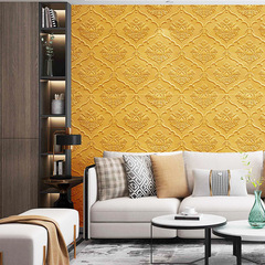 European waterproof 3D three-dimensional wallpaper self-adhesive bedroom warm TV background wall stickers foam wall stickers decorative stickers