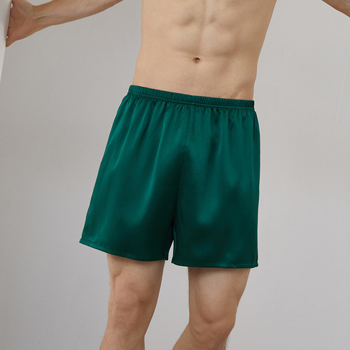 Butterfly embroidery 19 Mumi men's silk shorts boxer briefs 100% mulberry silk beach shorts shorts comfortable and breathable outer wear