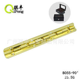 骐丰木盒合页B055#128*90°珠宝盒合页铰链铁材质挂镀金色合叶
