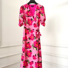 【零售价899]20春夏法式复古优雅茶歇裙真丝印花中长连衣裙