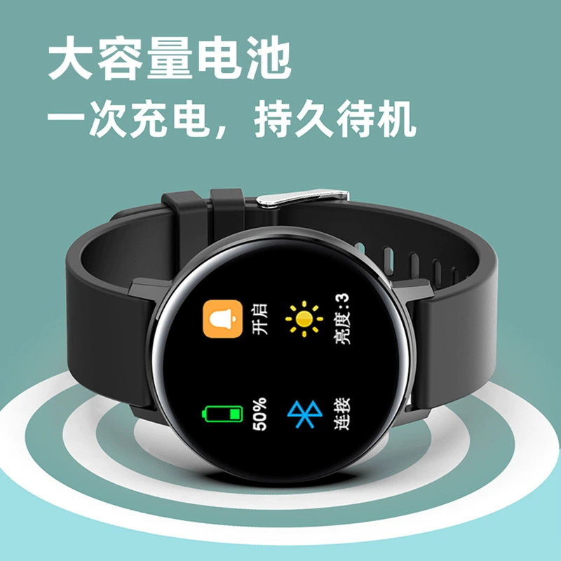 Waterproof smart watch, touch screen, tracks heartbeat, measures blood pressure, bluetooth
