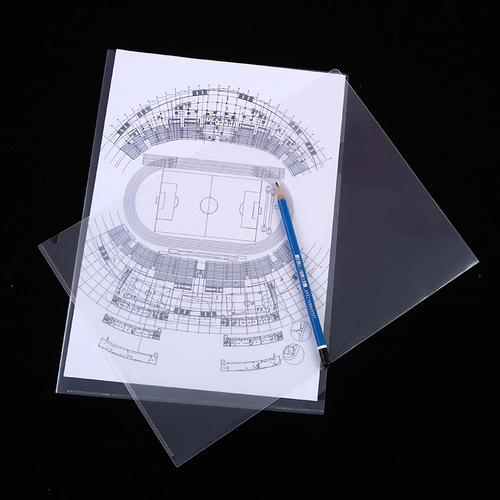 L-shaped folder waterproof protective cover wholesale single clip transparent single-page holder E310 file storage bag A4