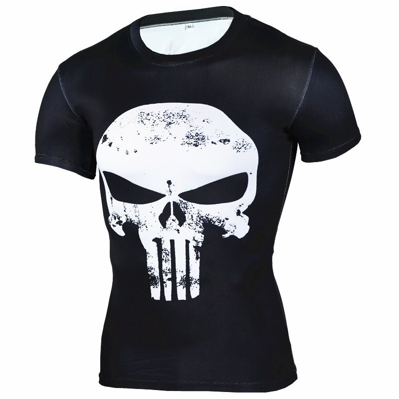 2016 New Men's Punisher Short-sleeved T-shirt Large Size T-shirt Series