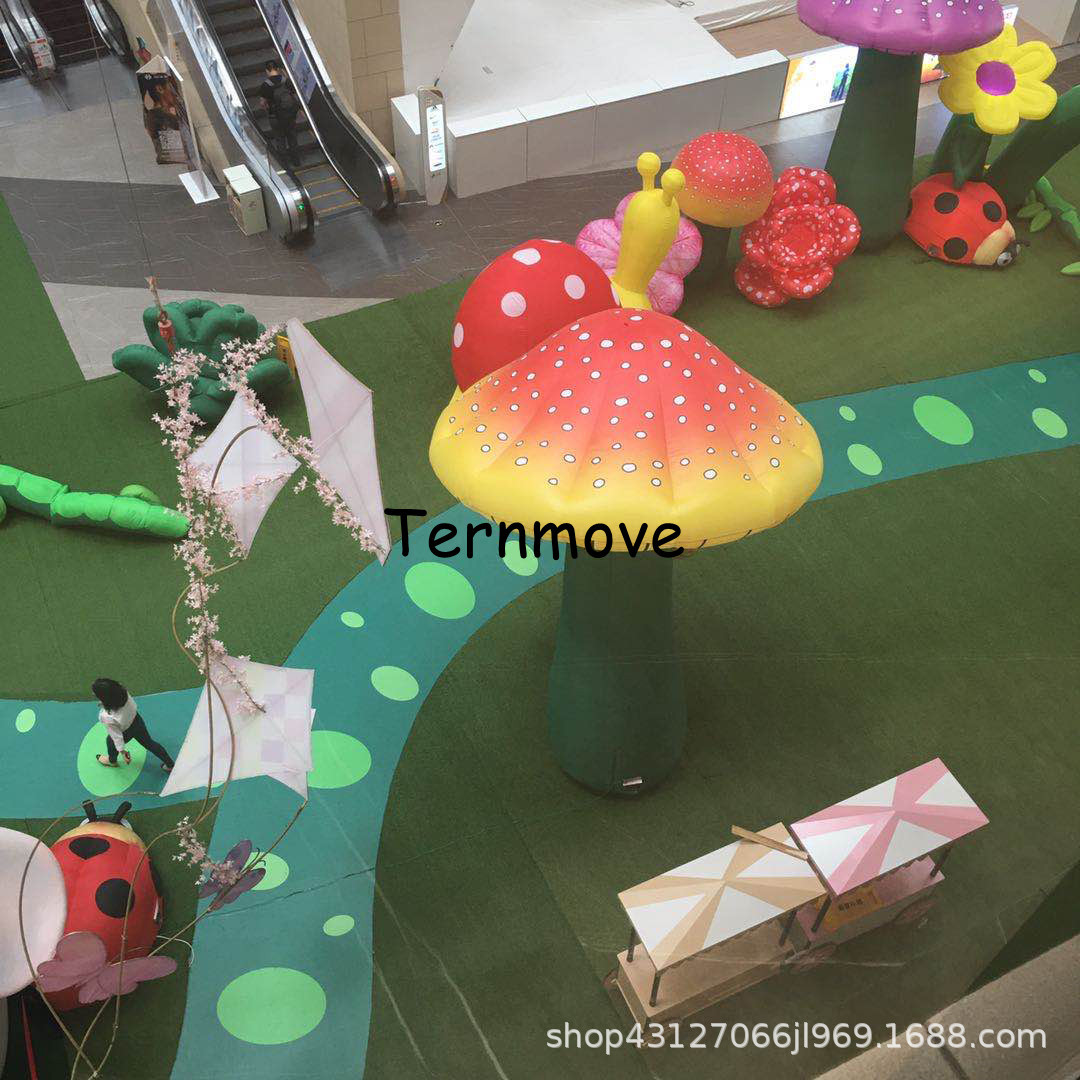 充气蘑菇花朵仙人掌气模发光灯饰 梦幻星球主题 假花绿植装扮美陈