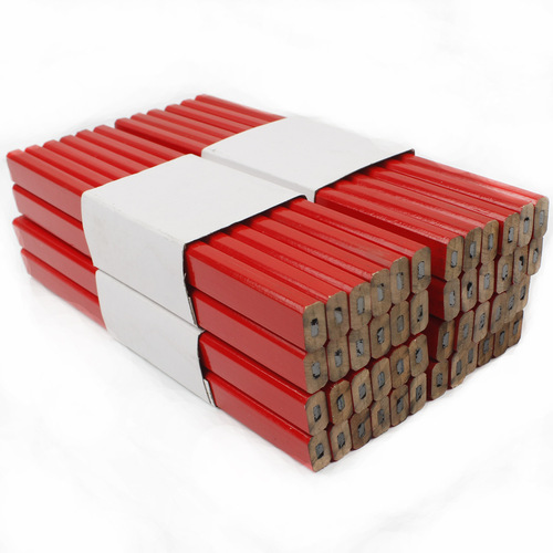 Factory] Woodworking pencil poplar red lacquer octagonal pencil HB lead North American red and blue two-color scribing pen