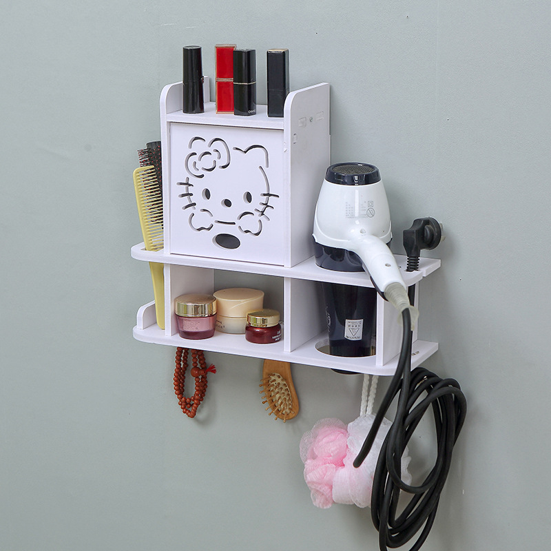 Baño sin perforaciones gabinete de almacenamiento de inodoro multifunción secador de pelo estante de almacenamiento lavabo pared colgante toalla rack