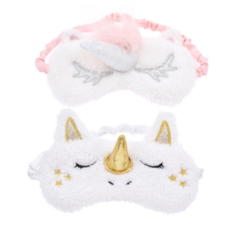 Cartoon Dream Unicorn Sleep Mask with Silver Horn, Cute Girl Sleep Mask, Light-Blocking Sleep Mask, Colorful Sleep Mask