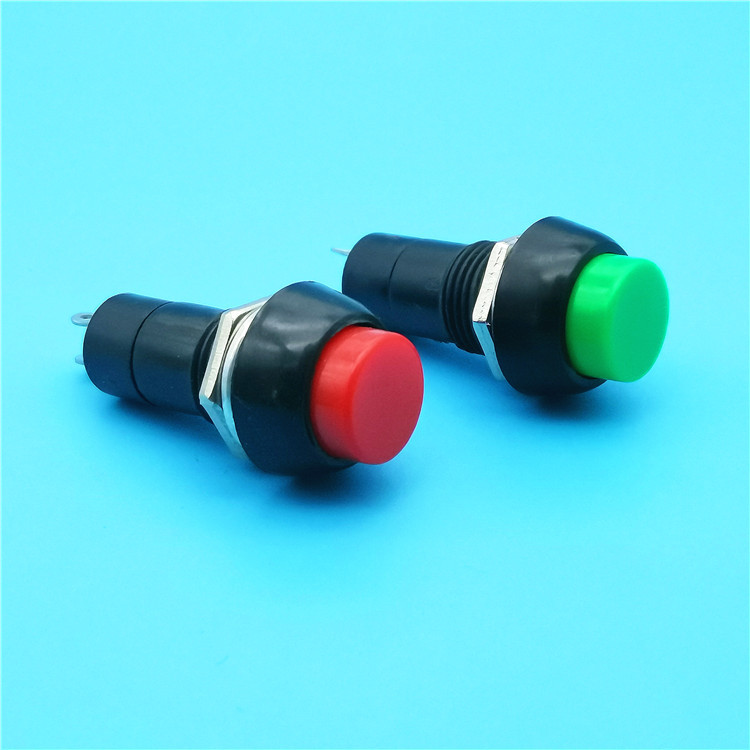 PBS-11A 小型圆形按通按钮自锁开关 12MM有锁有声按键开关
