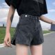 Korean style high waist Denim shorts women's loose 2020 Summer new Black gray wide leg A- line slimming hot pants ins fashion