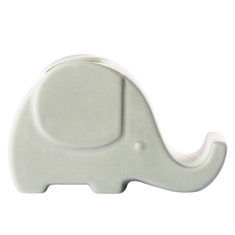 Nordic creativo lindo elefante de cerámica artesanías titular del teléfono móvil decoración dormitorio decoración de la habitación decoración maceta Decoración