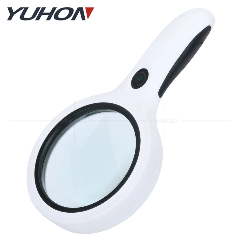 18 светодиодных фонарей Резиновые Нескользящие высокомощные HD в 4 раза старые для обслуживания чтения идентификация оптического увеличительного стекла 100 мм