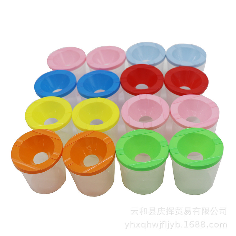 Factory Direct plastic color mixing paint Cup multi-functional anti-pour pen washing bucket children's drawing board specially equipped with paint Cup