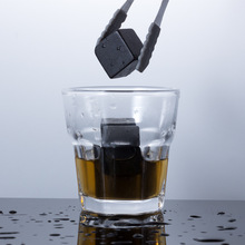 黑色玄武岩冰酒石冰爽石方块威士忌冰酒石头可印logo天然冰酒石