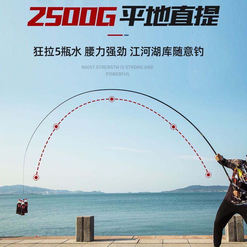 Longshuai caña de pescar de carbono caña de pescar 19 ajuste 28 ajuste duro carpa caña de pescar hoyo negro gran cosa