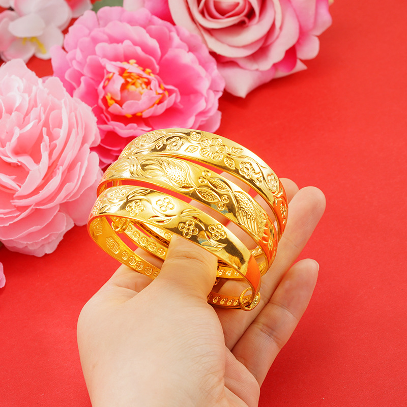 Pulseras vietnamitas de oro de arena para mujeres que no se desvanecen durante mucho tiempo, joyas de imitación de cobre dorado, puestos callejeros del mercado nocturno, pulseras populares de productos pequeños