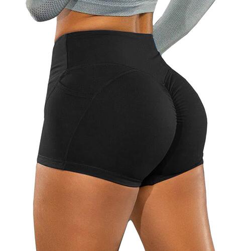 ! New European and American Amazon Pocket Butt-Lifting Ruched Yoga Shorts for Women, Sexy Hot Pants for Nightclubs