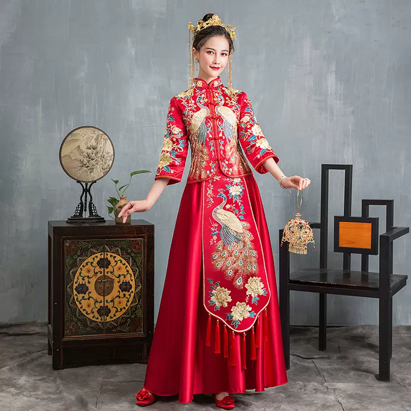 秀禾服新娘2020新款结婚敬酒服中式礼服婚嫁礼服款秀禾服中式礼服