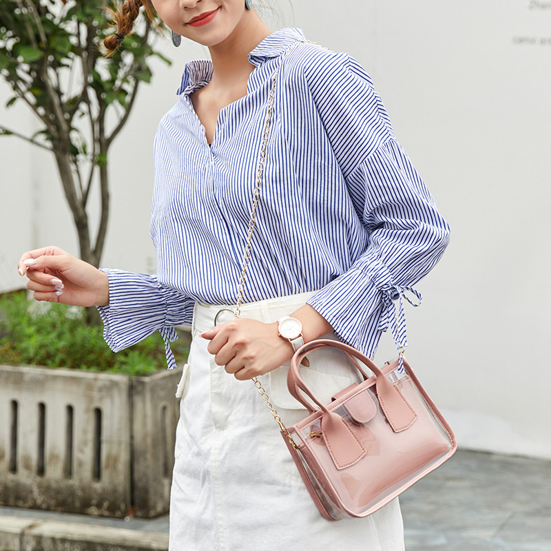 Bags for Women 2022 Summer New Korean Version Easiest for Match Shoulder Bag Casual Western Fashion Transparent Crossbody Mother-In-Law Bag