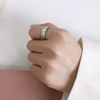 Brand ring stainless steel, silver glossy minimalistic accessory hip-hop style for beloved, Korean style, light luxury style, simple and elegant design