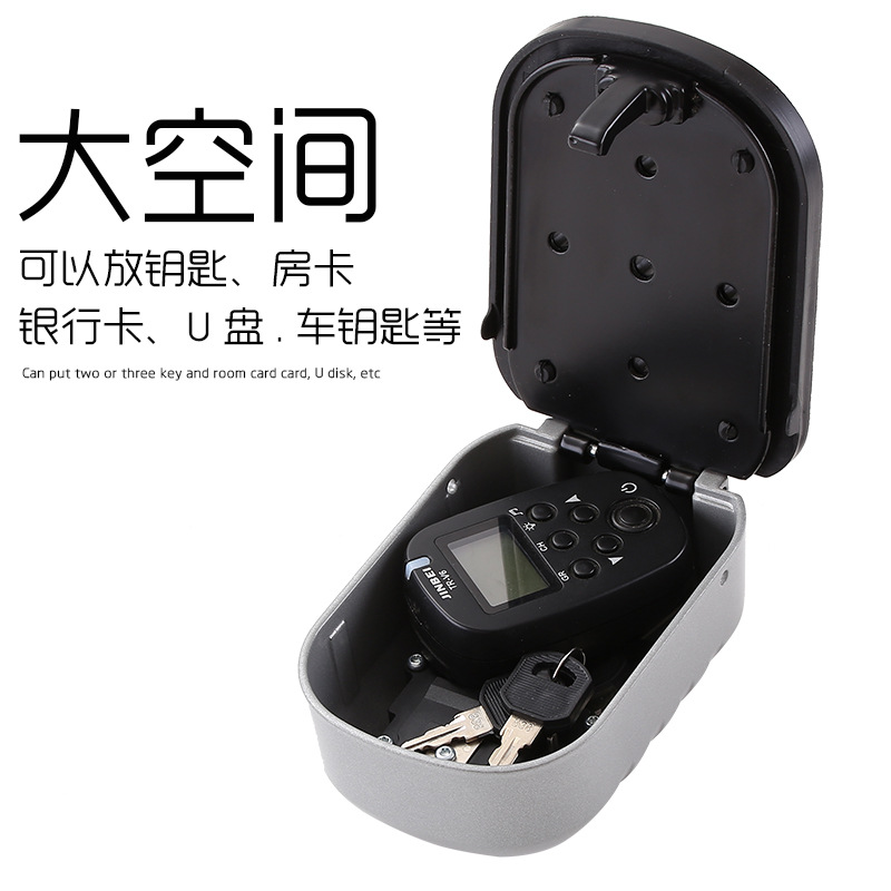 Contraseña cerradura clave caja Amazon nuevo negro gris montado en la pared personalizable LOGO decoración clave caja contraseña bloqueo